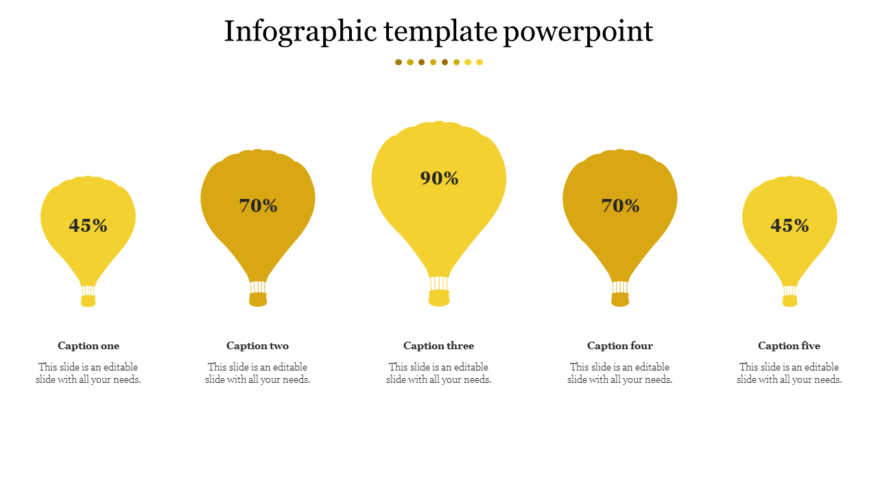 Free - Editable Infographic PowerPoint Template - Yellow Theme